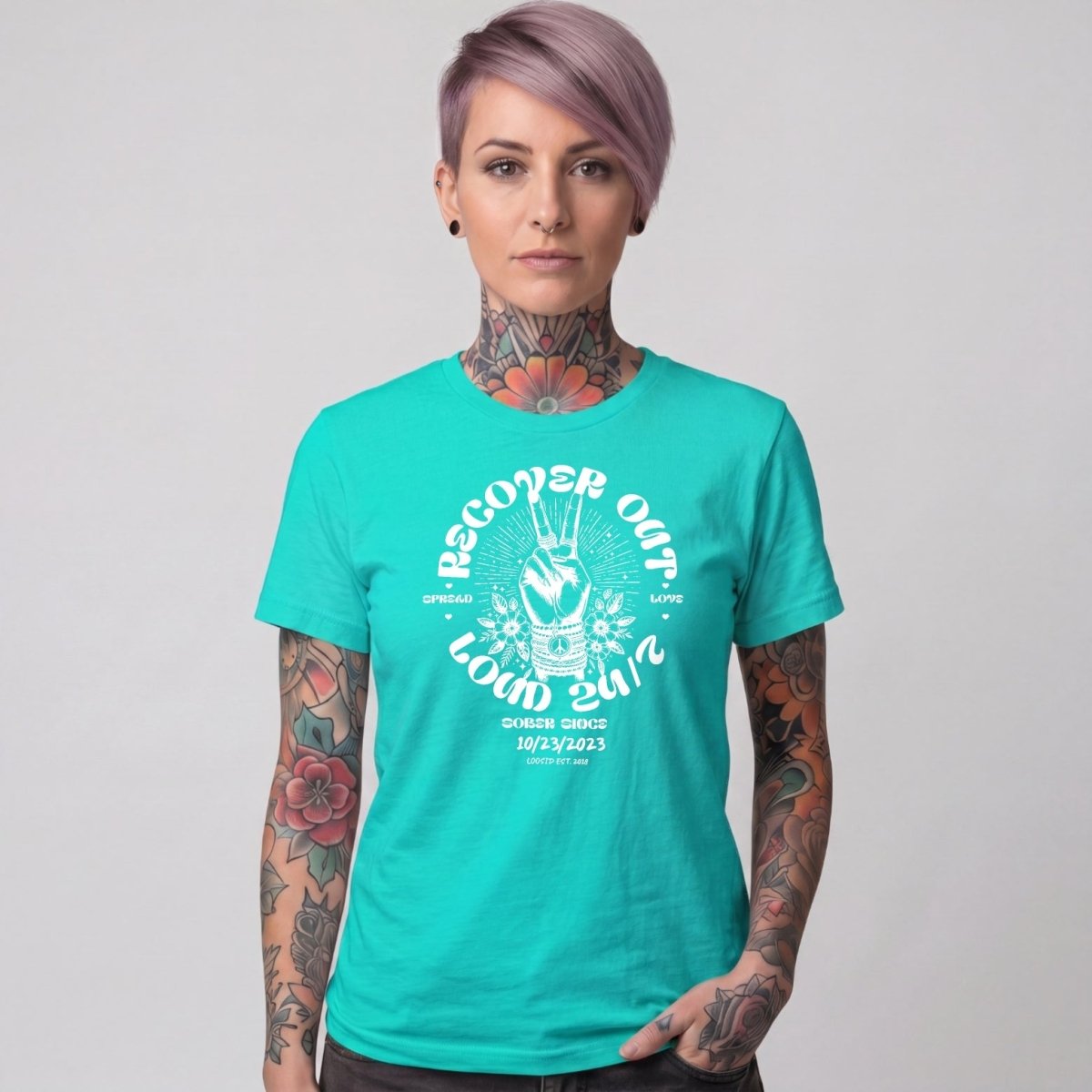 Recover Out Loud Women's Personalized Sober T Shirt