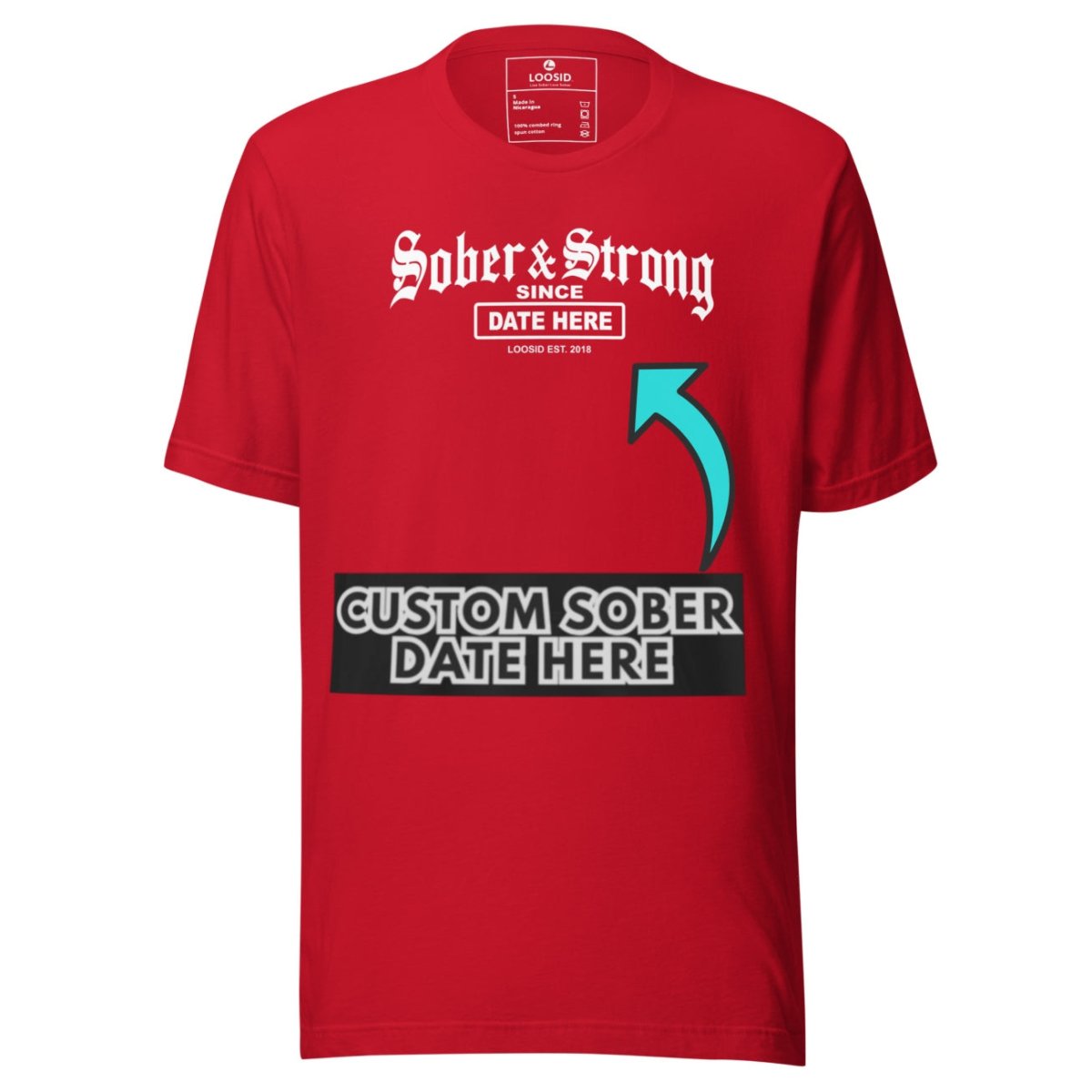Old School Sober & Strong Sober T Shirt graphic detail (view 24)