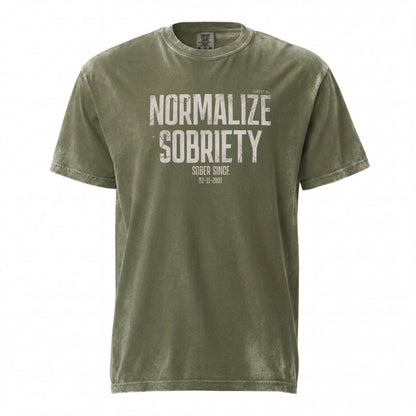 Sober T Shirt | Men's Washed Normalize Sobriety Garment-Dyed Tee