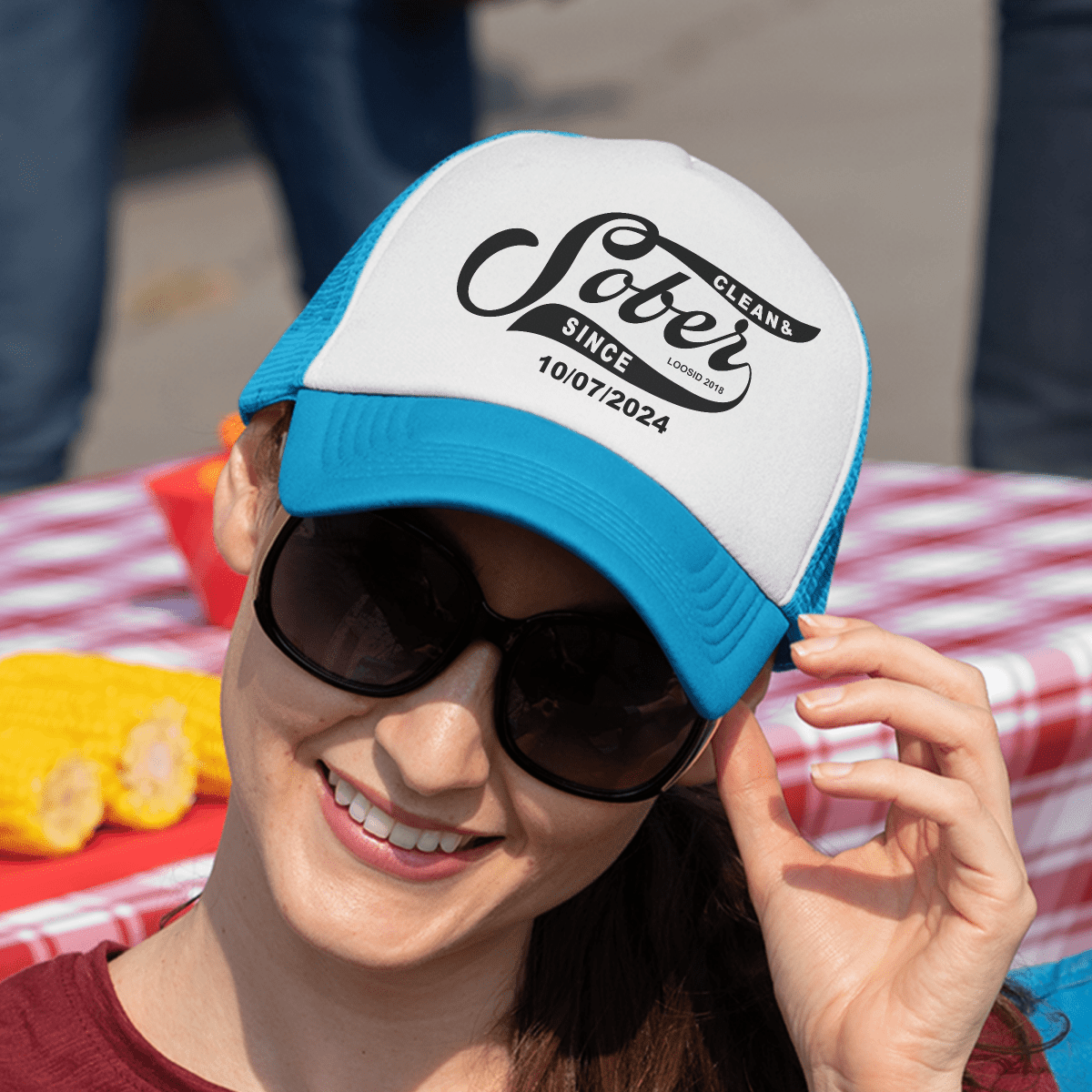 Sober Hat | Sober & Clean Since Trucker Hat with Personalized Date