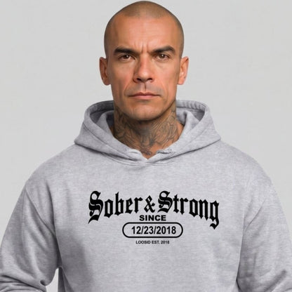 Recovery Hoodie | Men's Old School Sober & Strong