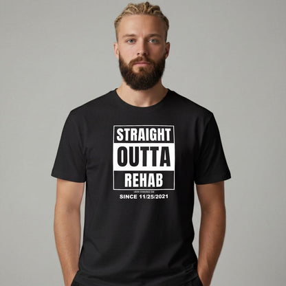 Sober T Shirt | Men's Straight Outta Rehab Tee