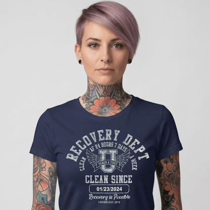 Clean Since Sobriety Sober T Shirt fit detail (view 9)