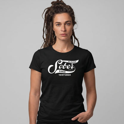Sober T Shirt | Women's Sober Since Top with Personalized Date