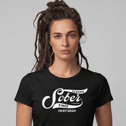 Sober T Shirt | Women's Sober Since Top with Personalized Date