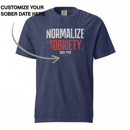 Sober T Shirt | Men's Washed Normalize Sobriety Garment-Dyed