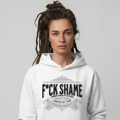 Loosid F*ck Shame Recovery Hoodie featuring the design