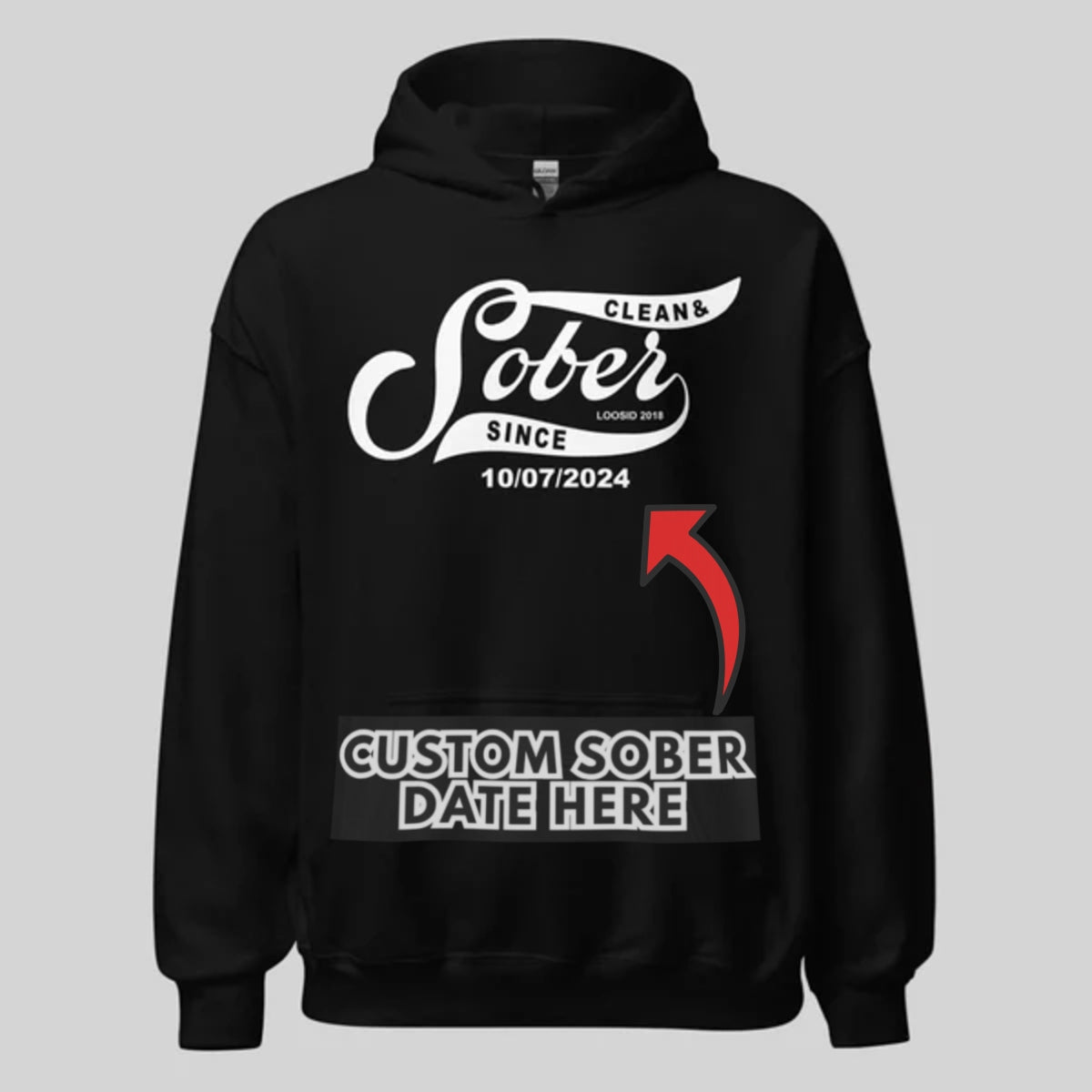 Recovery Hoodie | Women's Sober Since Hoodie with Custom Sober Date