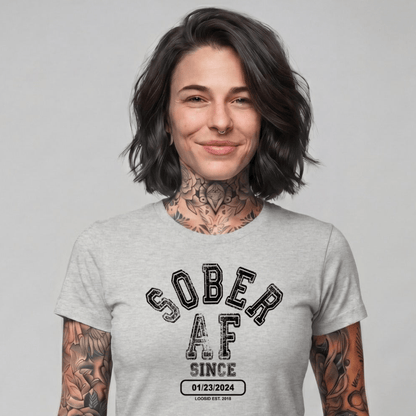 Sober T Shirt | Women's Sober AF Collegiate