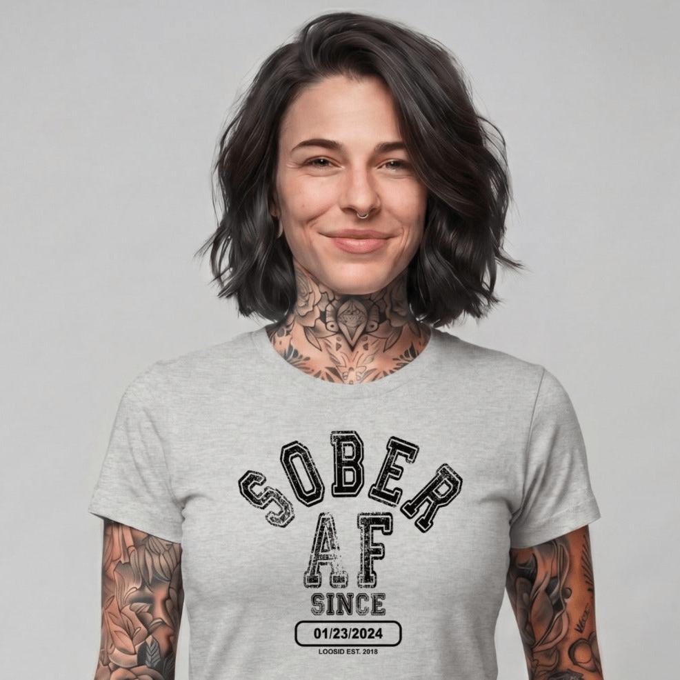 Sober T Shirt | Women's Sober AF Collegiate