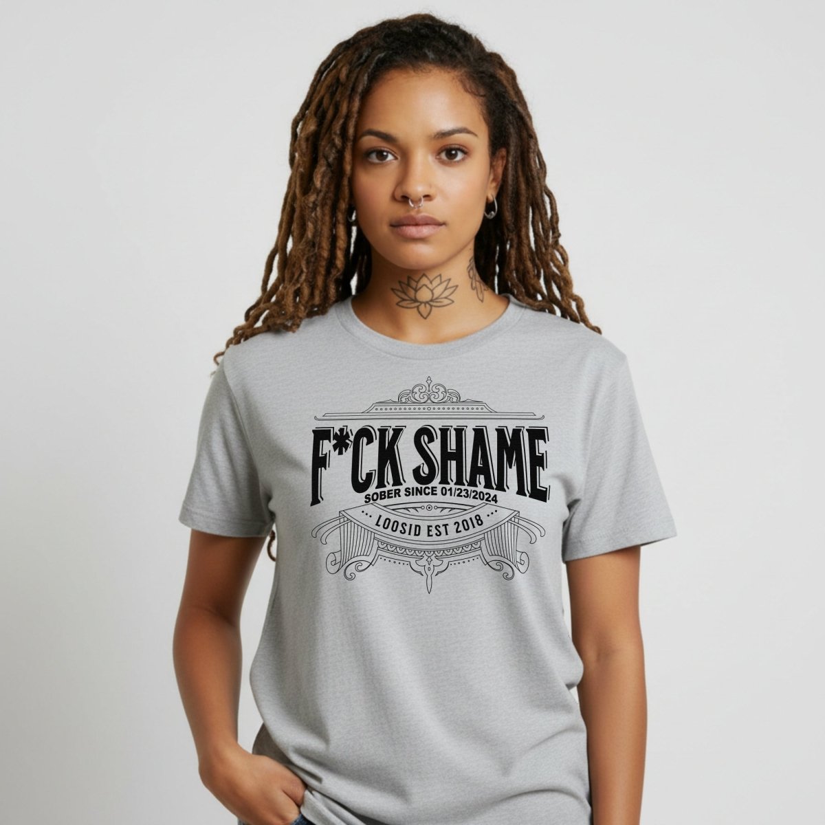 F*ck Shame Sober T Shirt packaging detail (view 8)