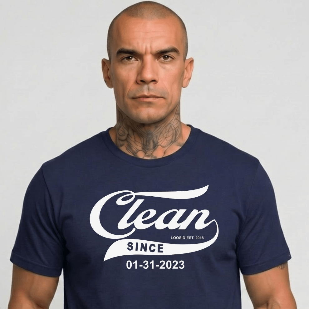Clean Since Tee with Personalized Sobriety Date | Sober T Shirt