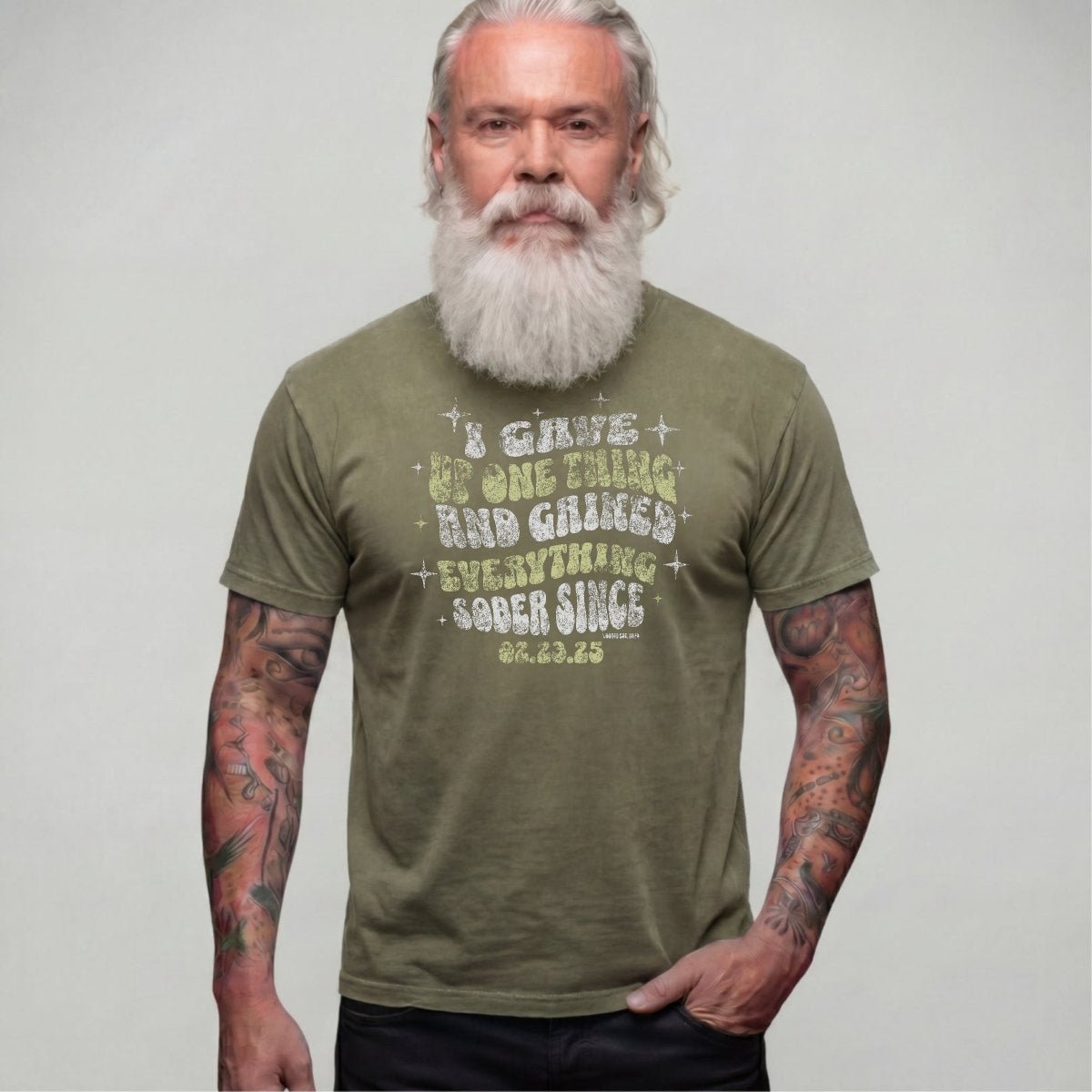 Sober T Shirt | Men's I Gave Up One Thing Garment-Dyed Tee