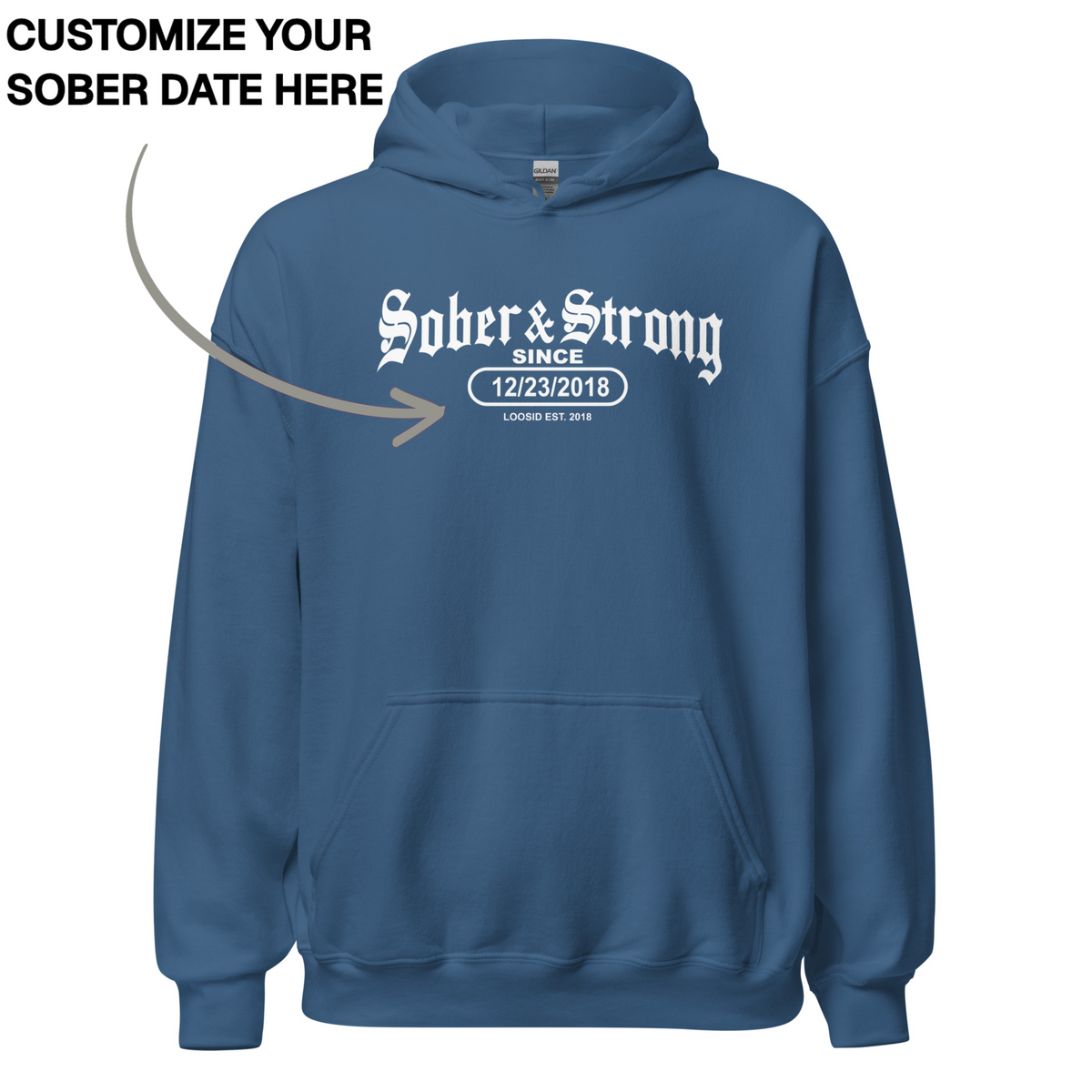 Recovery Hoodie | Men's Old School Sober & Strong