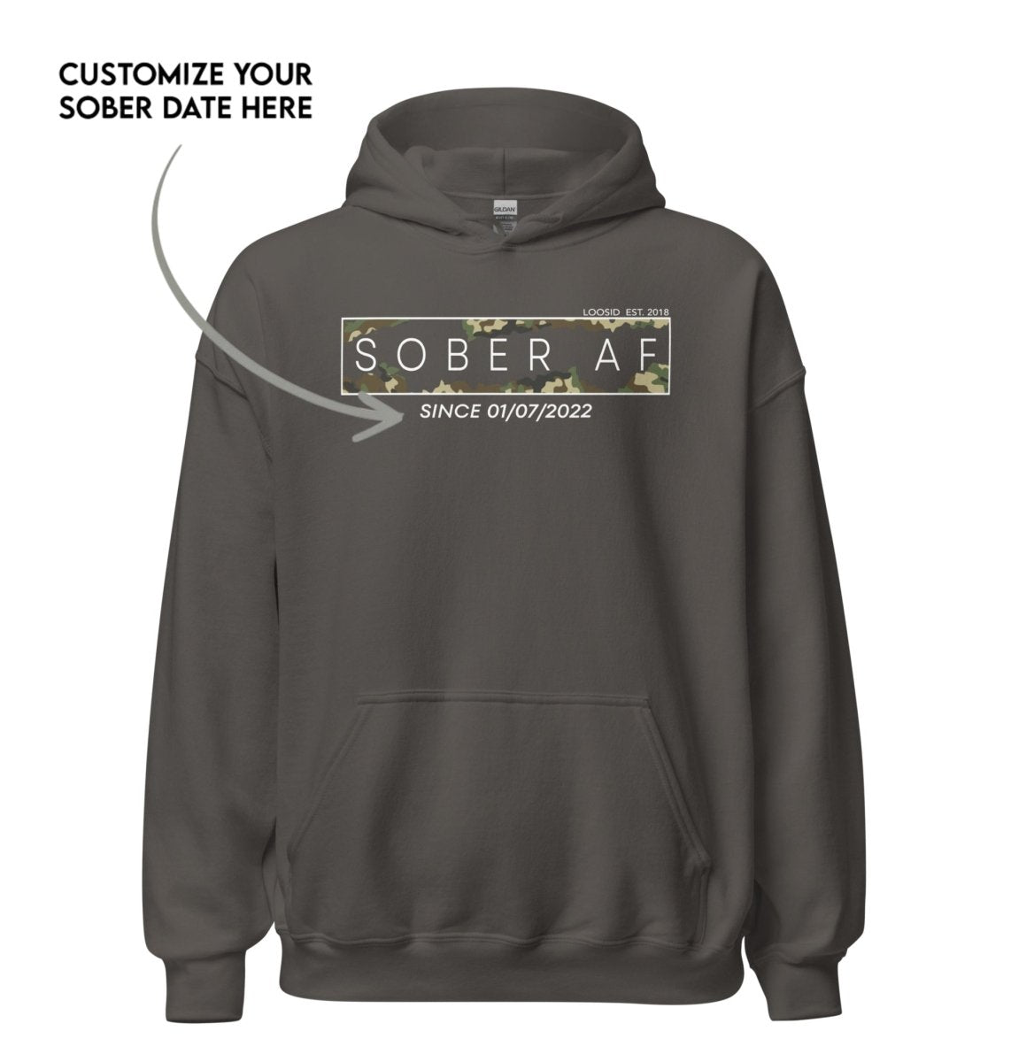 Recovery Hoodie | Unisex Sober AF Camo