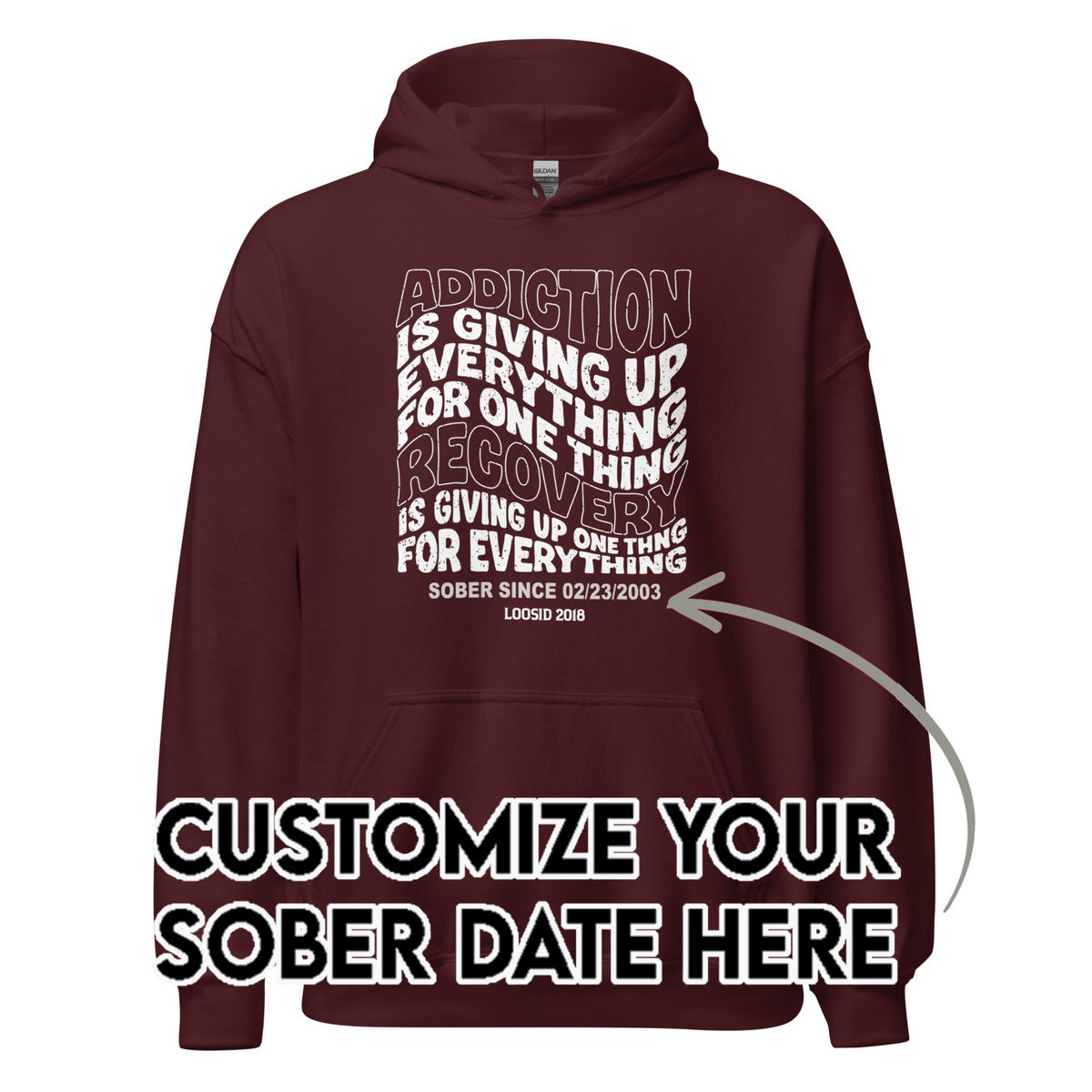 Recovery Hoodie | Men's Addiction is Giving up