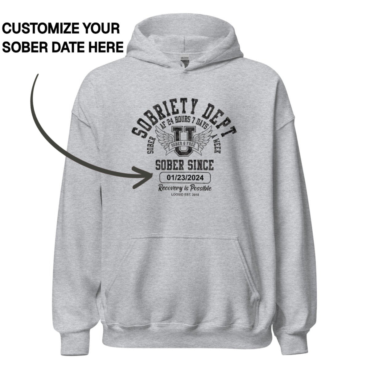 Recovery Hoodie | Unisex Sobriety Dept