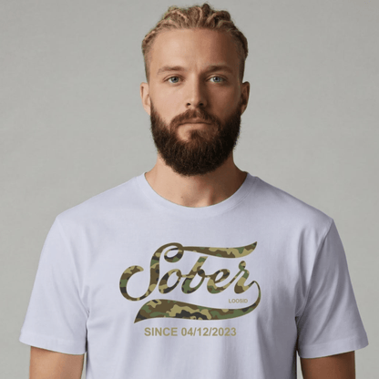 Sober T Shirt | Men's Sober Since Camo