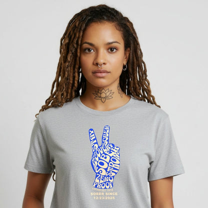 Peace & Sober Sober T Shirt flat lay styled image (view 13)