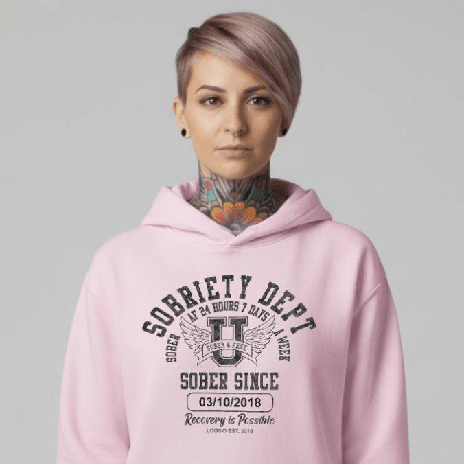Recovery Hoodie | Sobriety Dept Unisex Hoodie with Custom Sobriety Date
