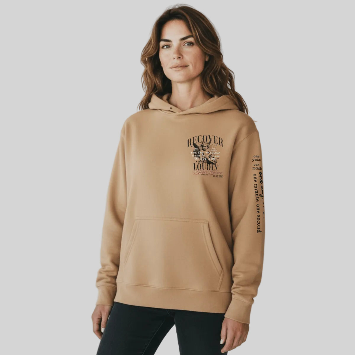 Recover  Loudly  Tan  Recovery  Hoodie  Limited   Edition hoodie