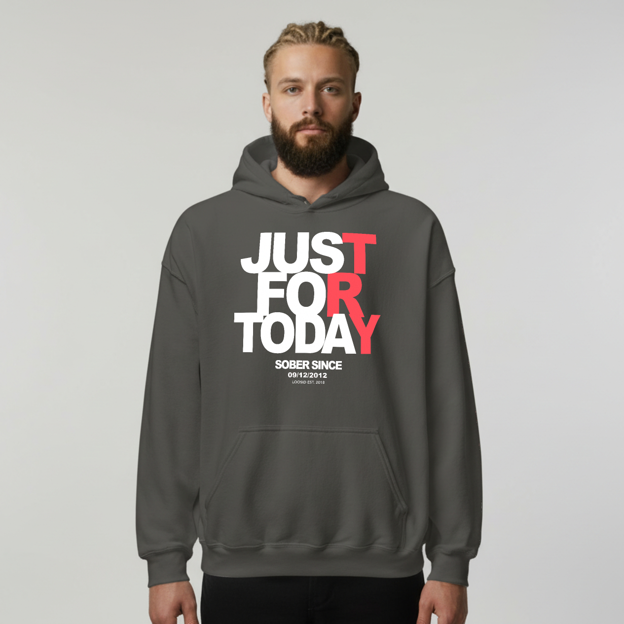 Recovery Hoodie | Just For Today Custom Sobriety Date Unisex Hoodie