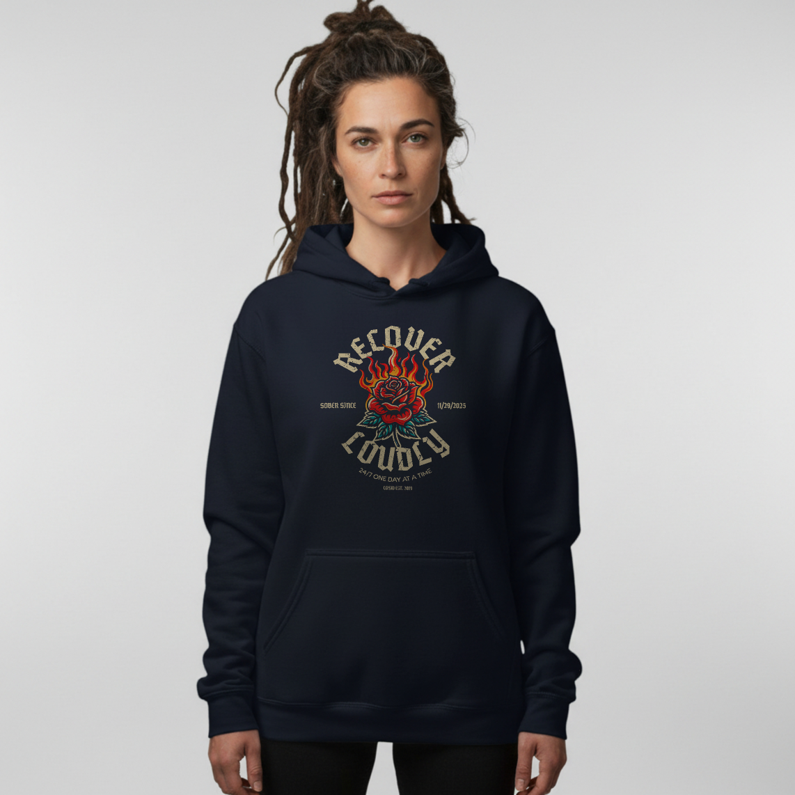 Recovery Hoodie | Recover Loudly Custom Sobriety Date Unisex Hoodie
