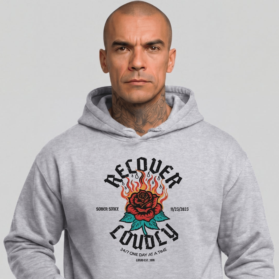 Recovery Hoodie | Recover Loudly Custom Sobriety Date Hoodie