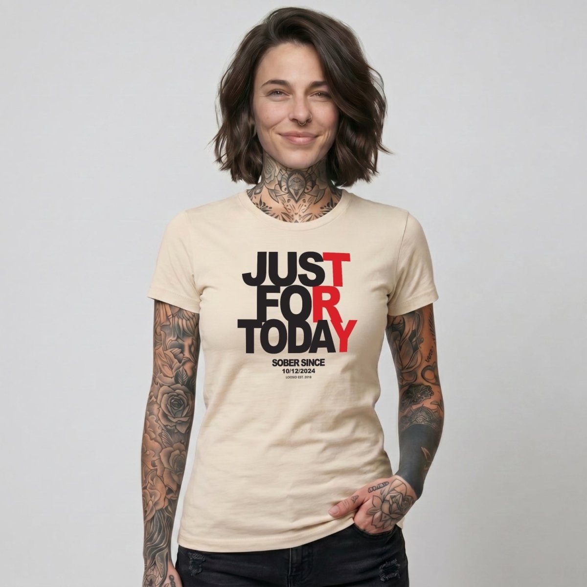 Sober T Shirt | Women's Just Try For Today Tee