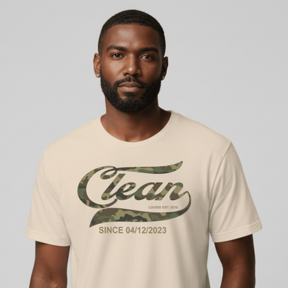 Recovery Date Men's Sobriety Sober T Shirt graphic detail (view 14)