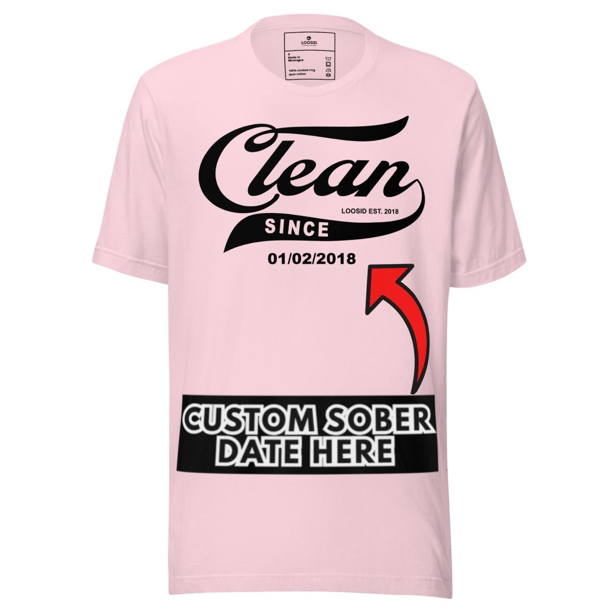 Clean Since Tee with Personalized Sobriety Date | Sober T Shirt