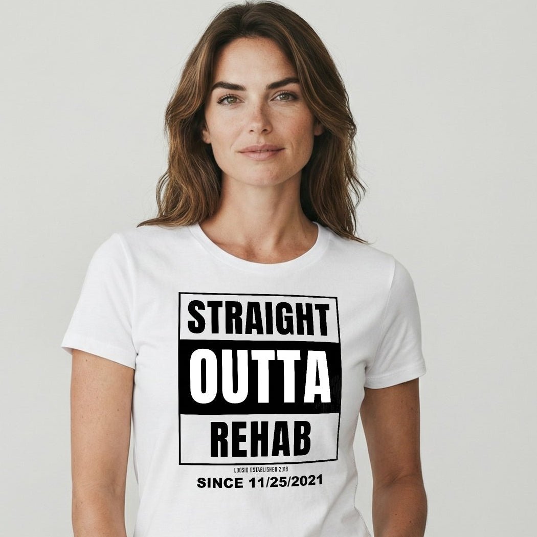 Straight Outta Rehab Sober T Shirt featuring the design (view 21)