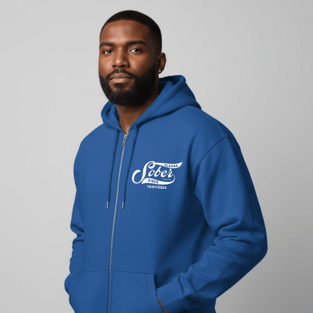 Sober Since Recovery Hoodie flat lay styled image (view 23)