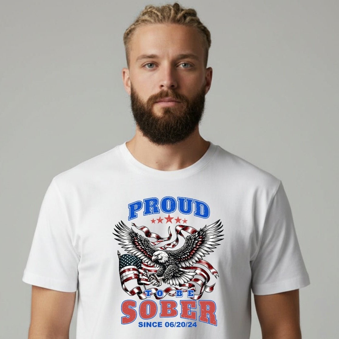 Sober T Shirt | Proud To Be Sober Tee with Personalized Date