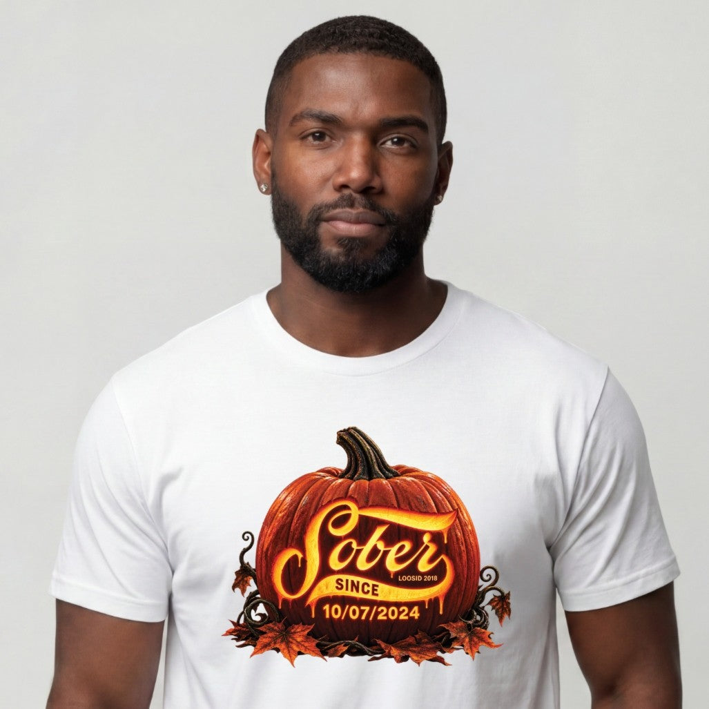 Sober T Shirt | Men's Sober Since Pumpkin