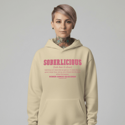 Women's Soberlicious Definition Hoodie w/ Custom Sobriety Date