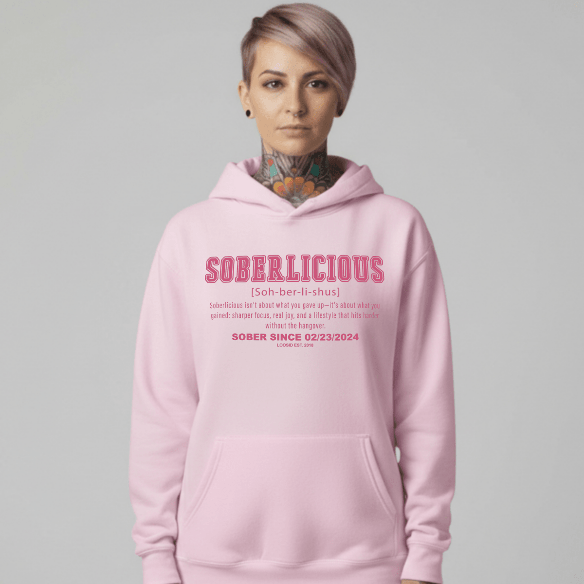 Women's Soberlicious Definition Hoodie w/ Custom Sobriety Date