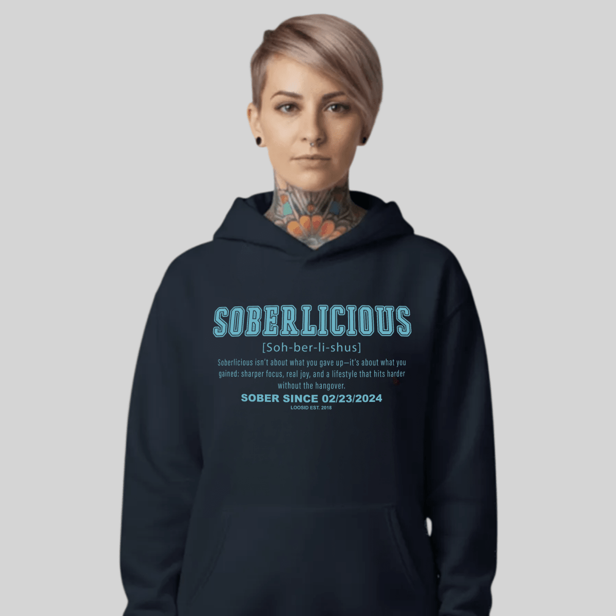 Women's Soberlicious Definition Hoodie w/ Custom Sobriety Date