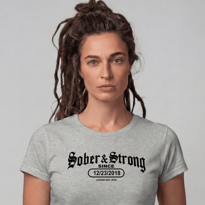 Sober T Shirt | Women's Old School Sober & Strong Tee