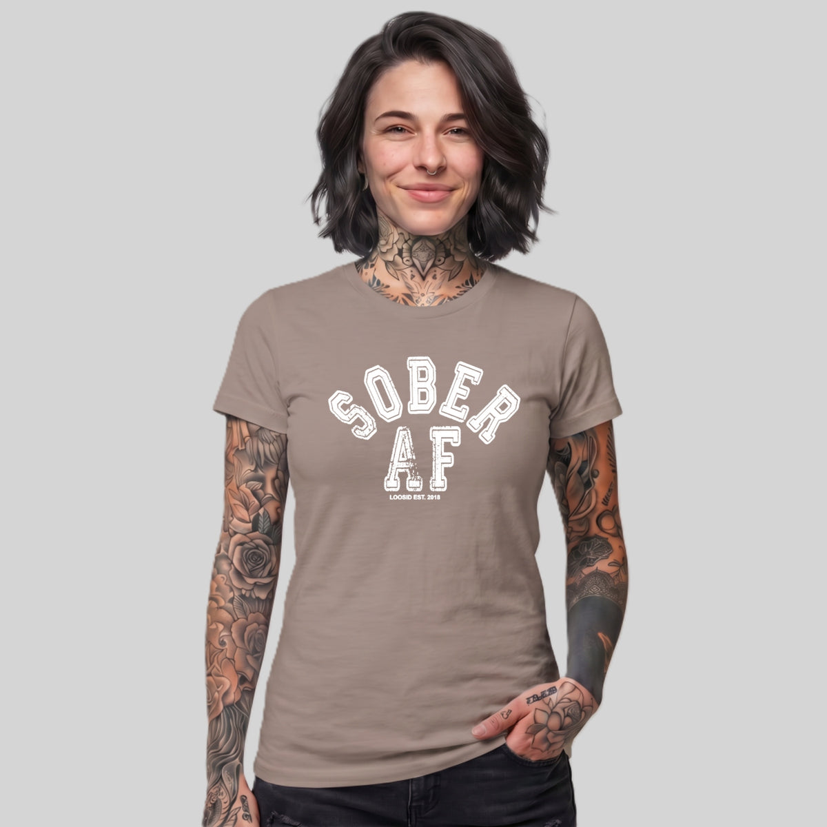 Sober T Shirt | Women's Sober AF Collegiate