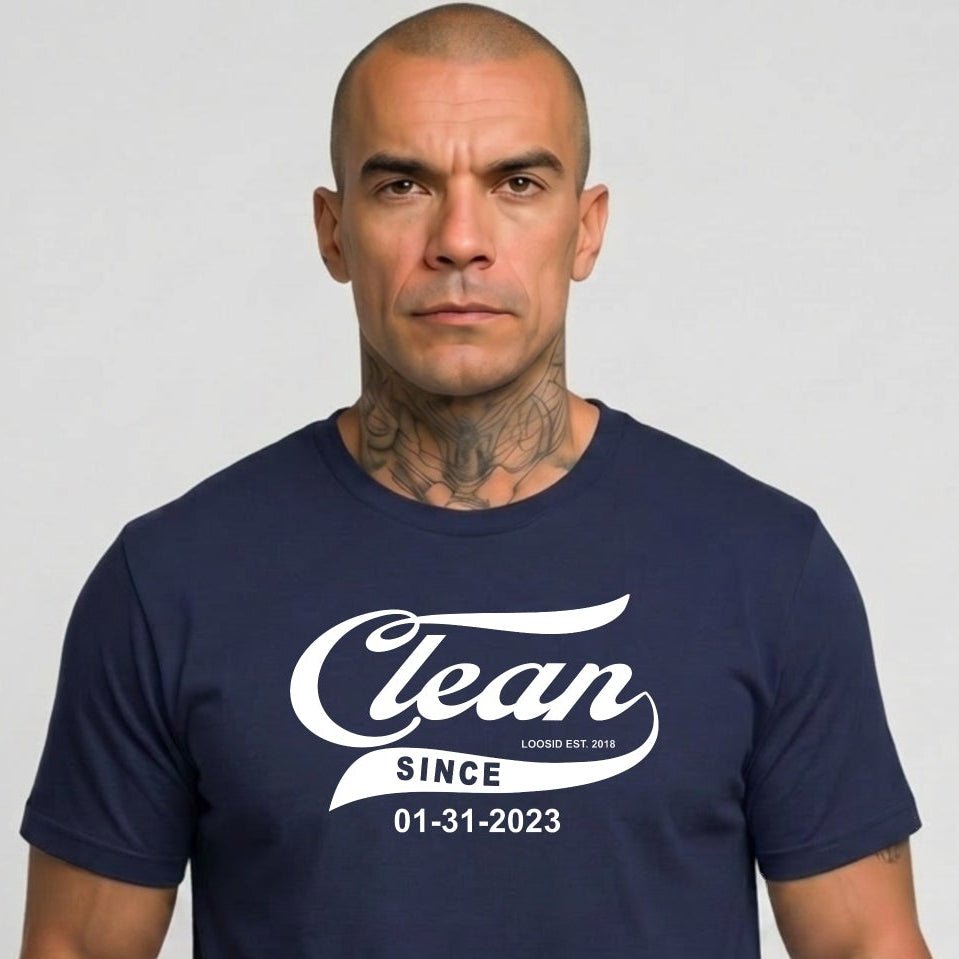 Clean Since Tee with Personalized Sobriety Date | Sober T Shirt