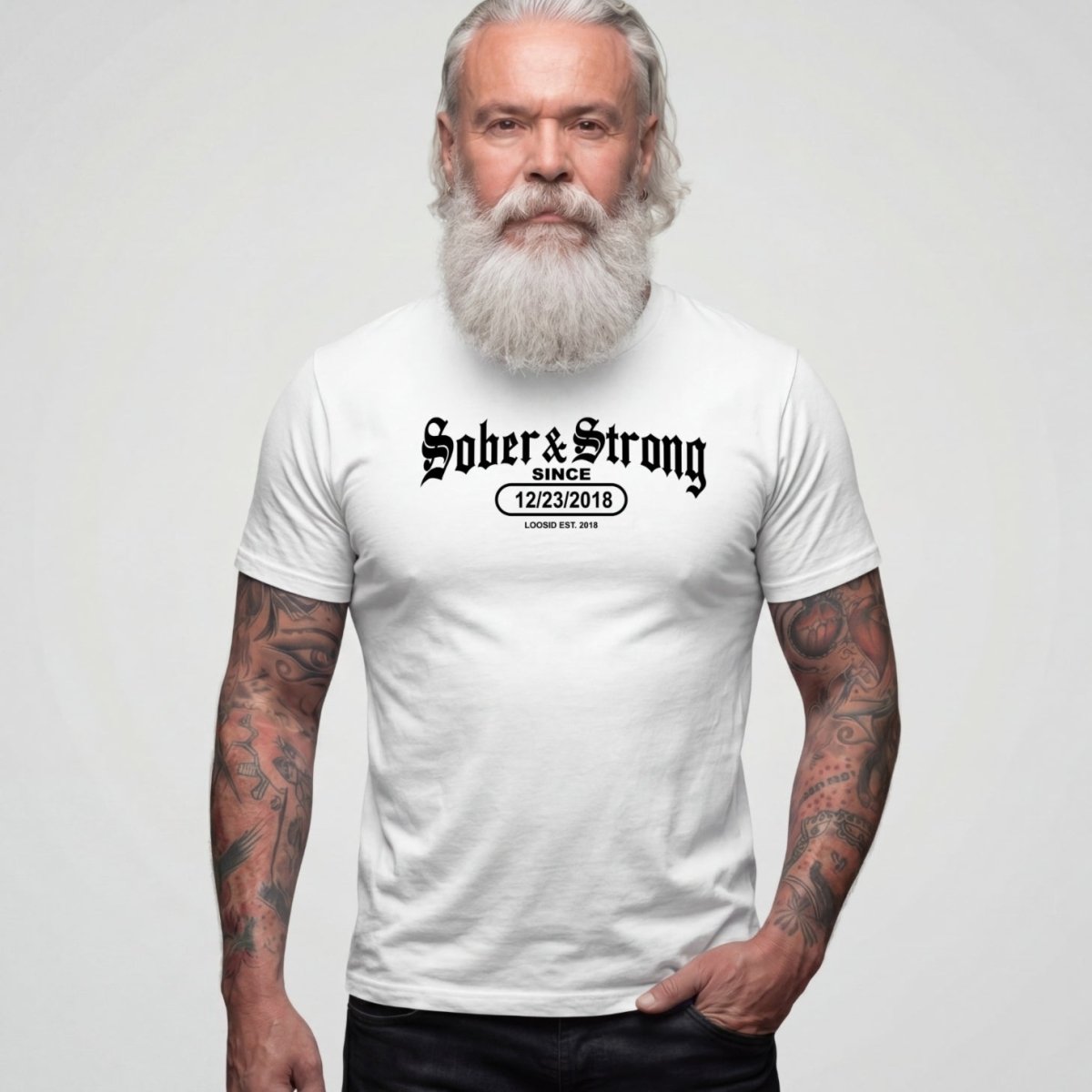 Sober T Shirt | Men's Old School Sober & Strong