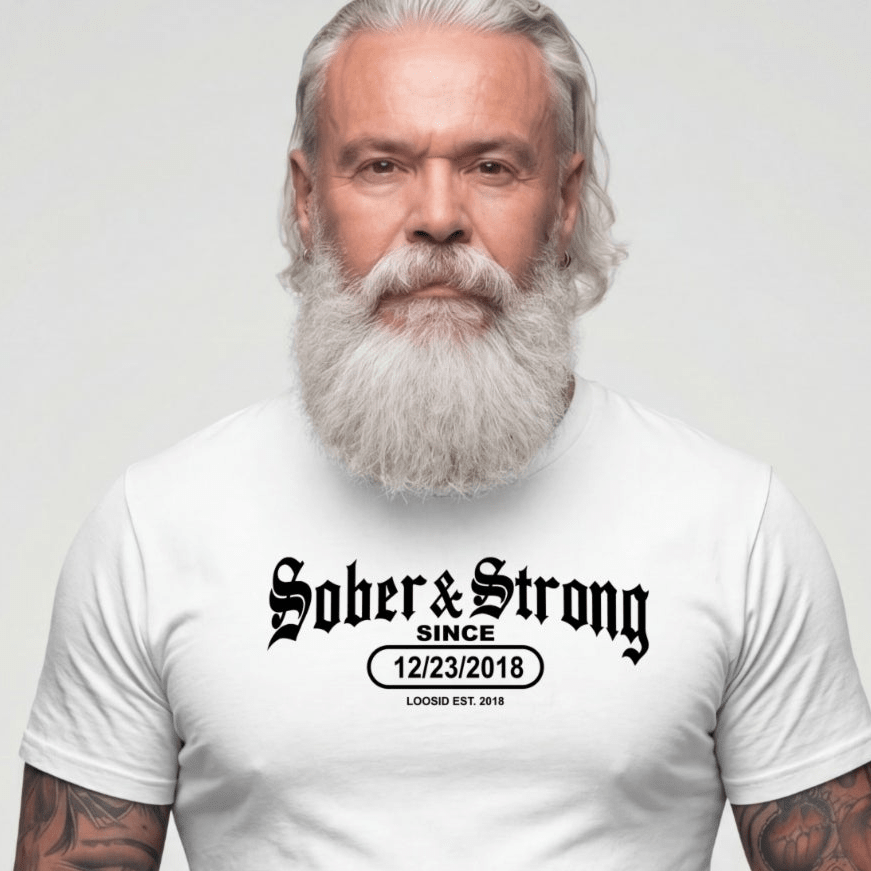 Sober T Shirt | Men's Old School Sober & Strong