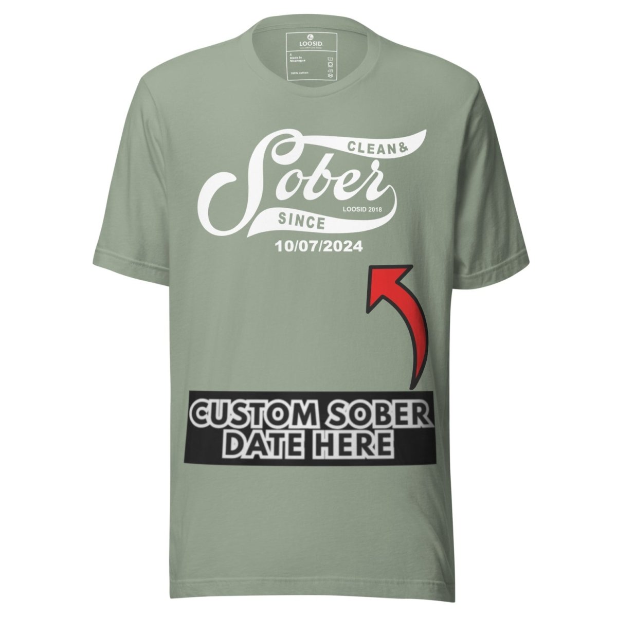 Sober T Shirt | Women’s Sober Since Top with Personalized Date