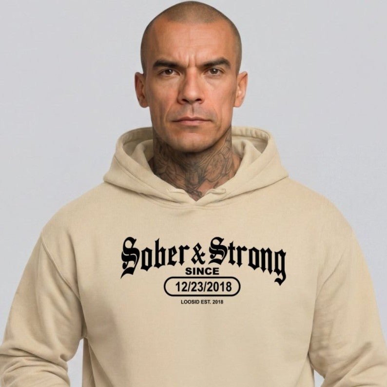 Recovery Hoodie | Men's Old School Sober & Strong