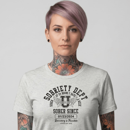 Sober T Shirt | Women's Sobriety Dept Tee