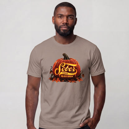 Sober T Shirt | Men's Sober Since Pumpkin