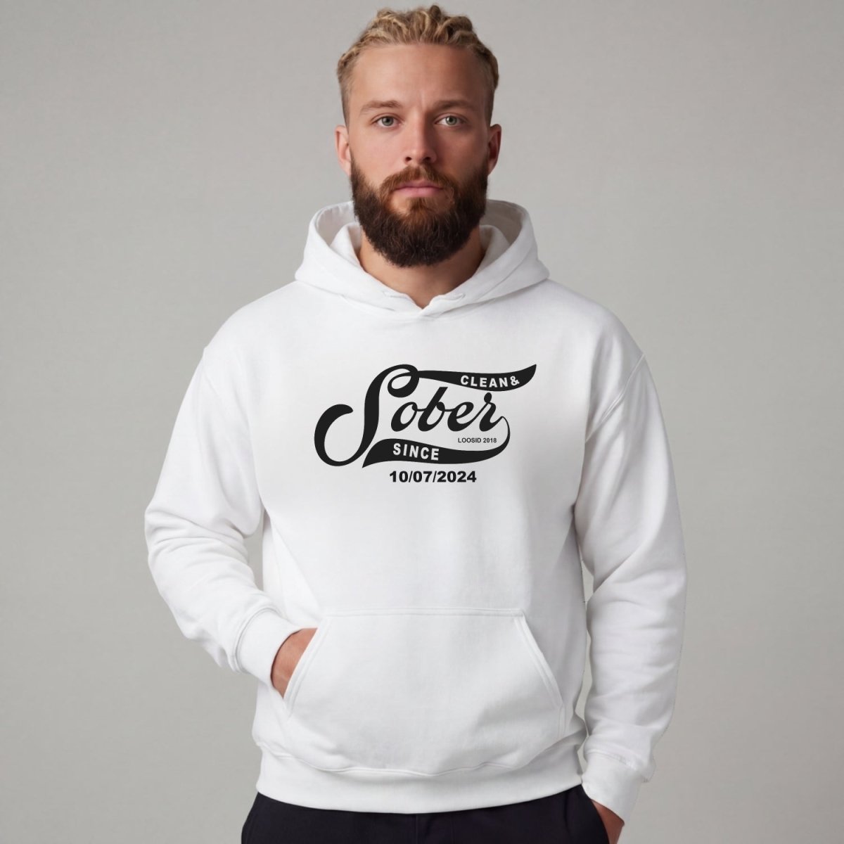Recovery Hoodie | Sober Since Men's Hoodie with Custom Sobriety Date