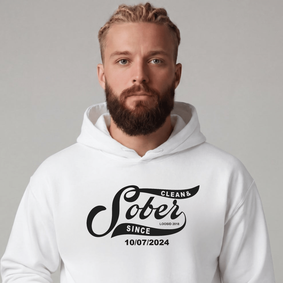 Recovery Hoodie | Sober Since Men's Hoodie with Custom Sobriety Date
