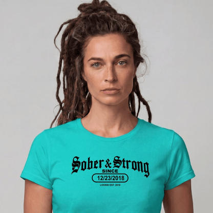 Sober T Shirt | Women's Old School Sober & Strong Tee